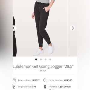 🌟SOLD on Facebook🌟 Lululemon Get Going Jogger 28.5"
Size 4